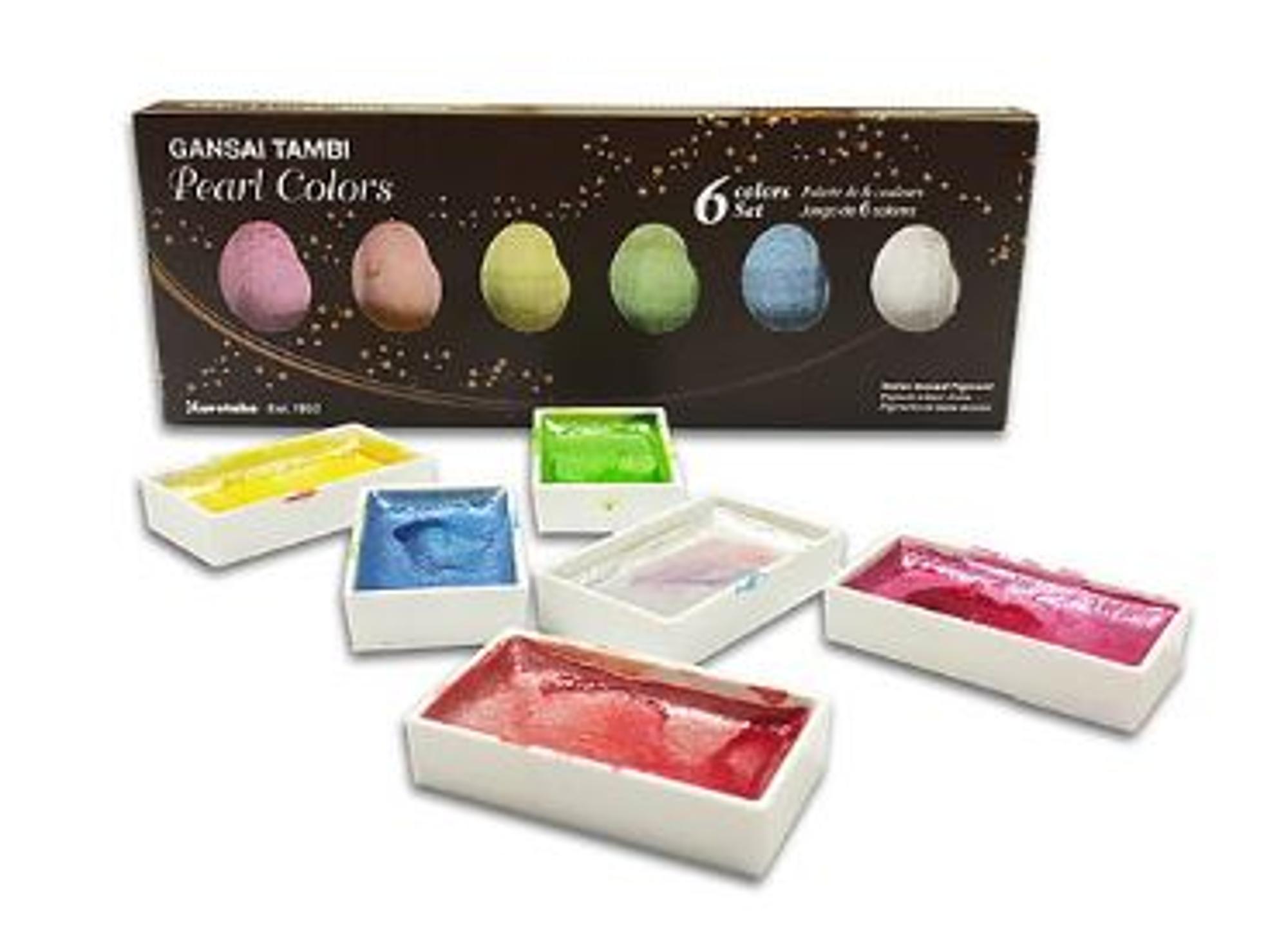 image of: Gansai Tambi Metallic Pearl Watercolor Set/6