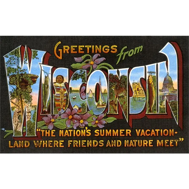 Product image 1 of 1 for Greetings from Wisconsin Postcard