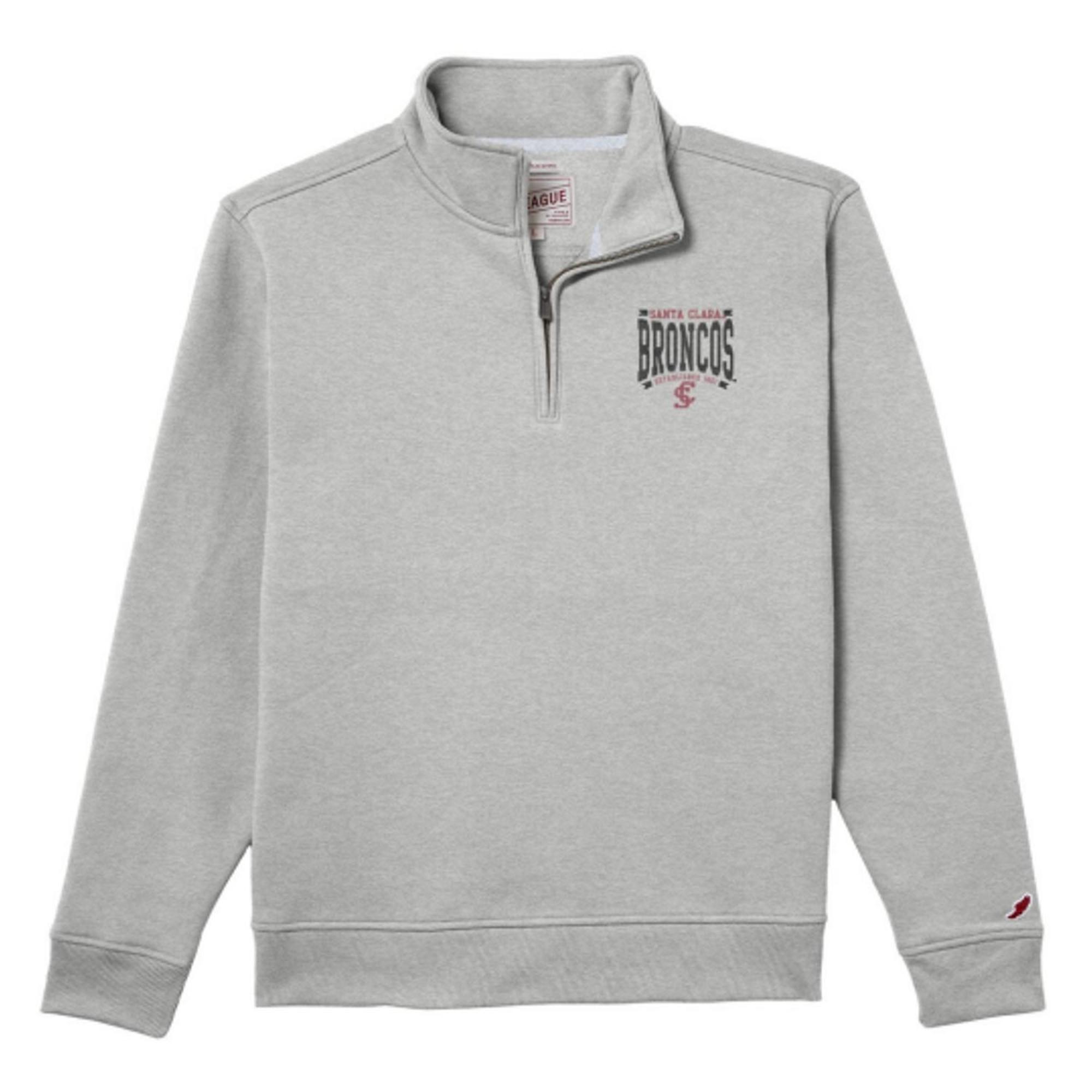 Product image 1 of 1 for Santa Clara Broncos 1991 Quarter Zip, Broncos Logo, Vintage Grey