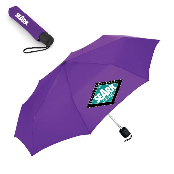 Southeast Arkansas College 42in Compact Manual Umbrella, Purple; $24.98