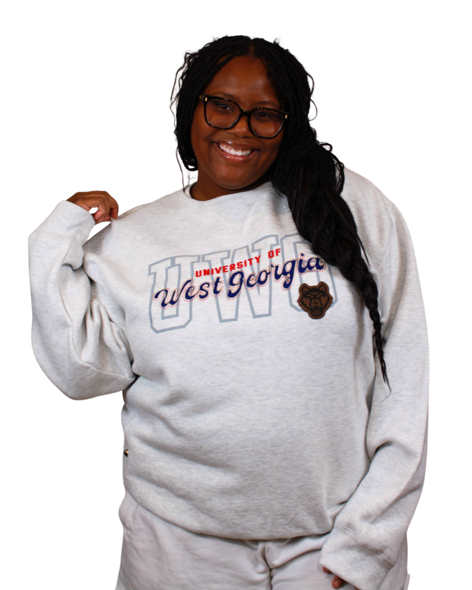 Product image 1 of 3 for UNIV. WEST GA WOLF LOGO LEATHER PATCH CARSON CREW