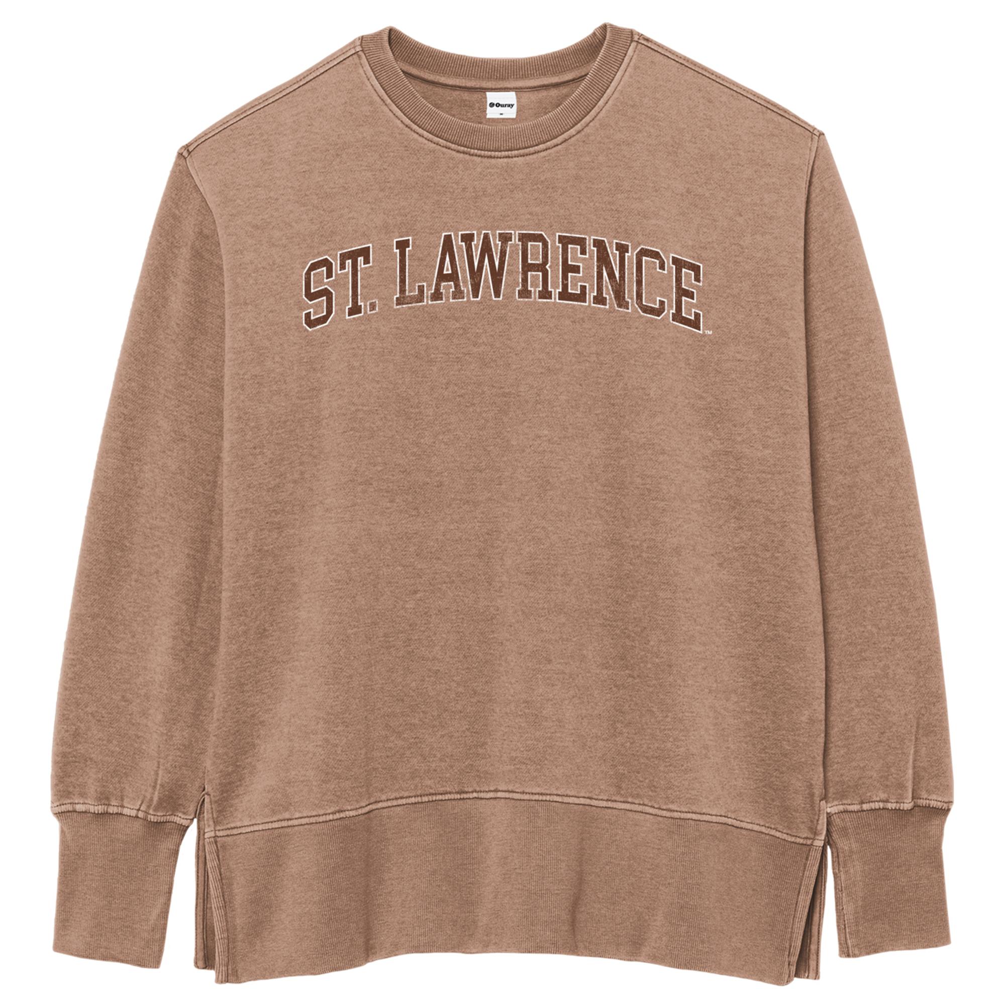 Product image 1 of 1 for Women's Brown Weathered Fleece Crew Sweatshirt