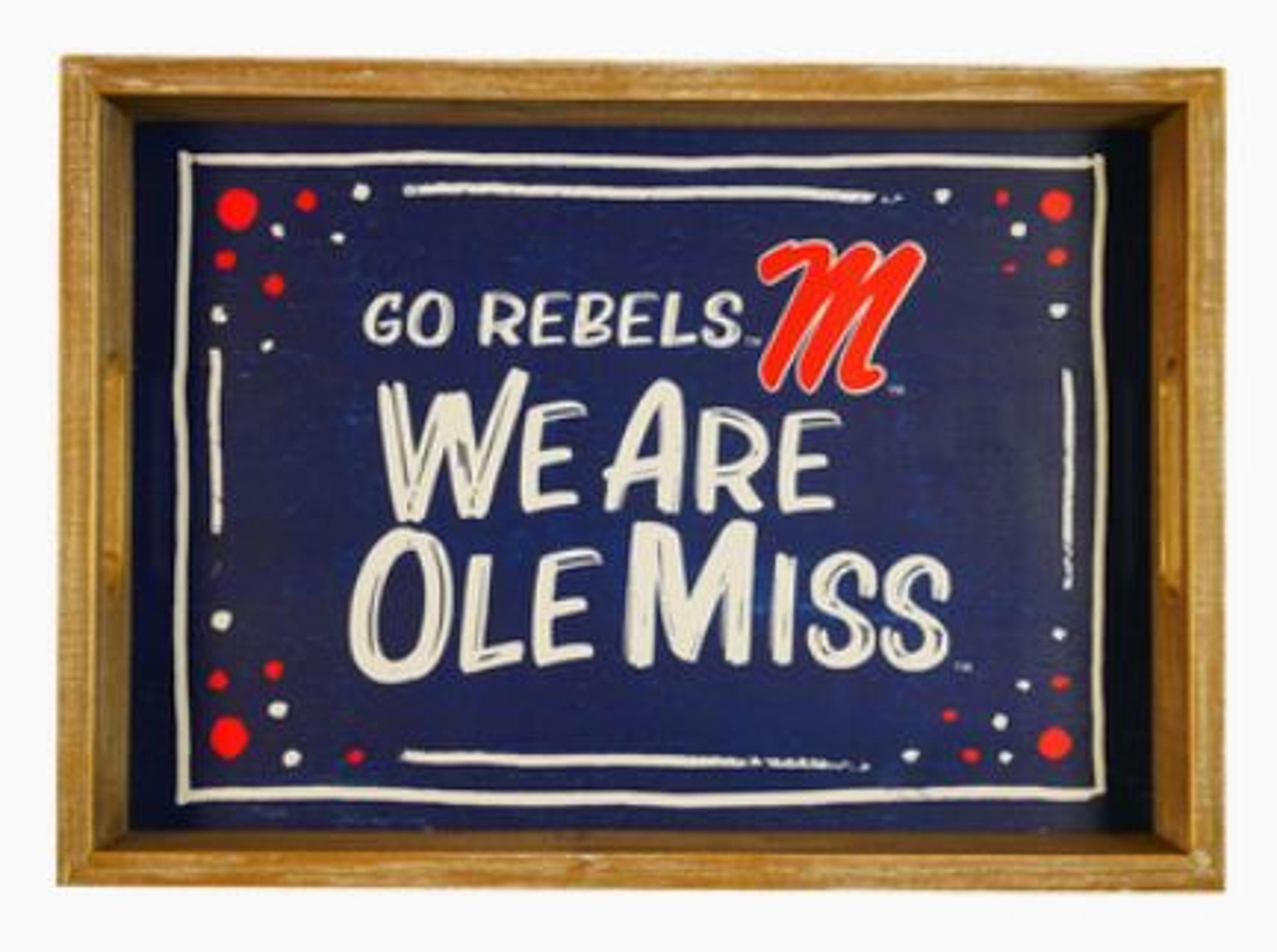 image of: Ole Miss Wood Rectangle Tray