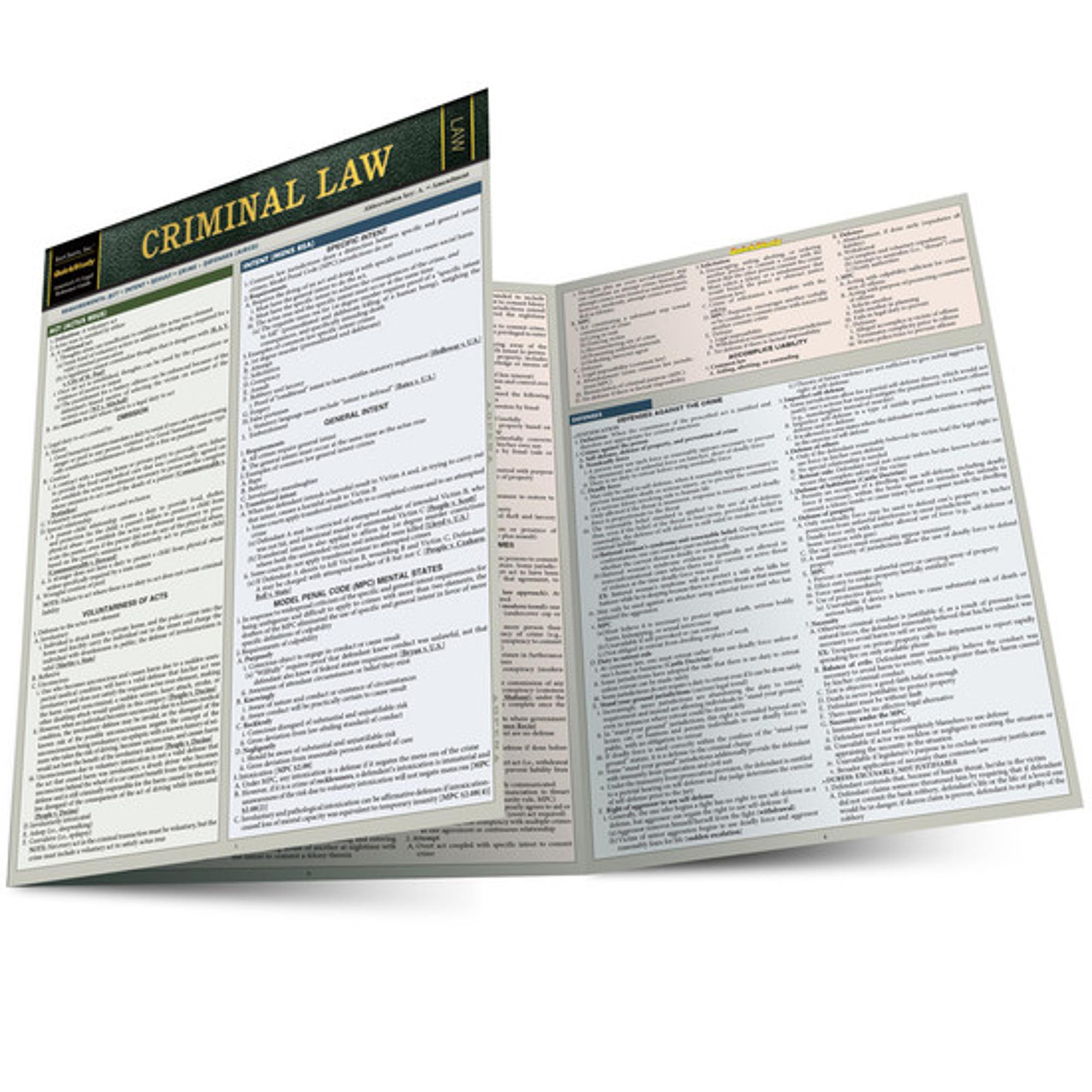 Cover image for CRIMINAL LAW LAMINATED STUDY GUIDE