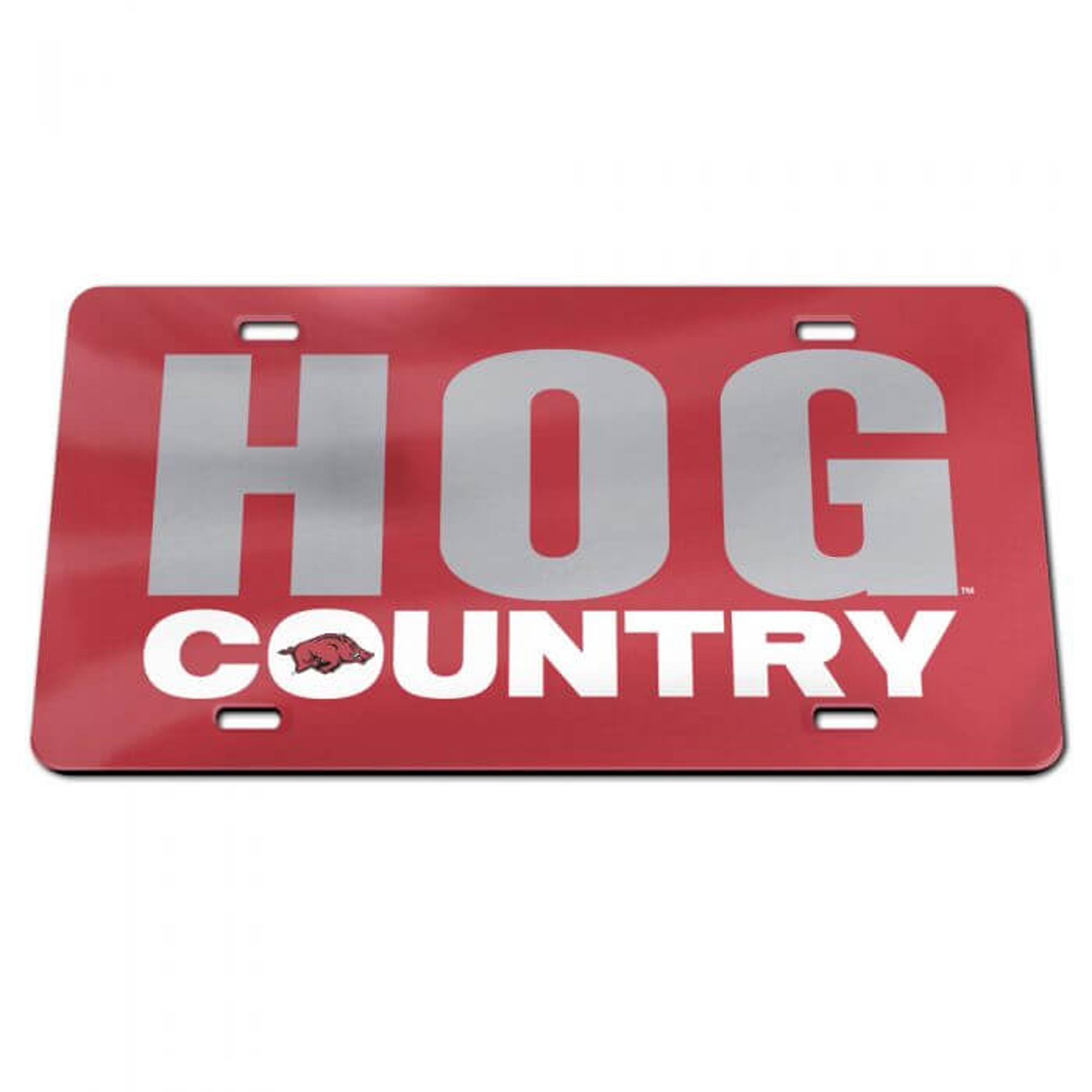 image of: Arkansas Razorbacks Wincraft Hog Country License Plate - Red