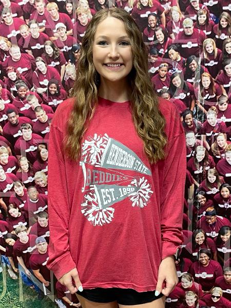 Henderson State Reddies Pom Pom Timeless Long Sleeve; $49.99