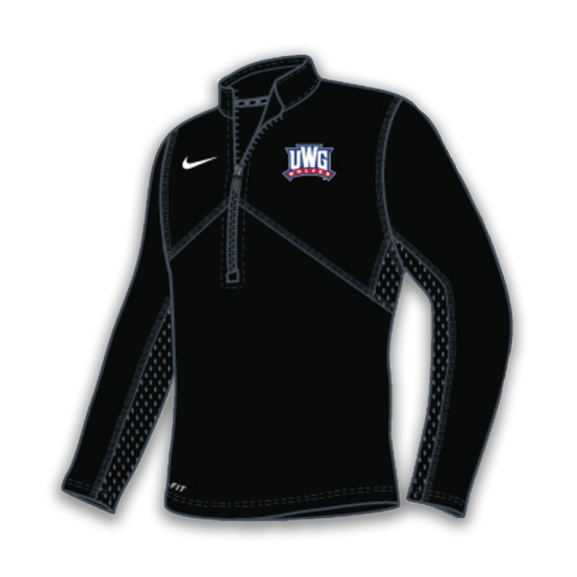 image of: ATHLETICS LOGO NIKE DRI-FIT ZIP TOP