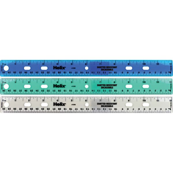 Helix Shatter Resistant 12in Ruler, Assorted Colors; $2.98