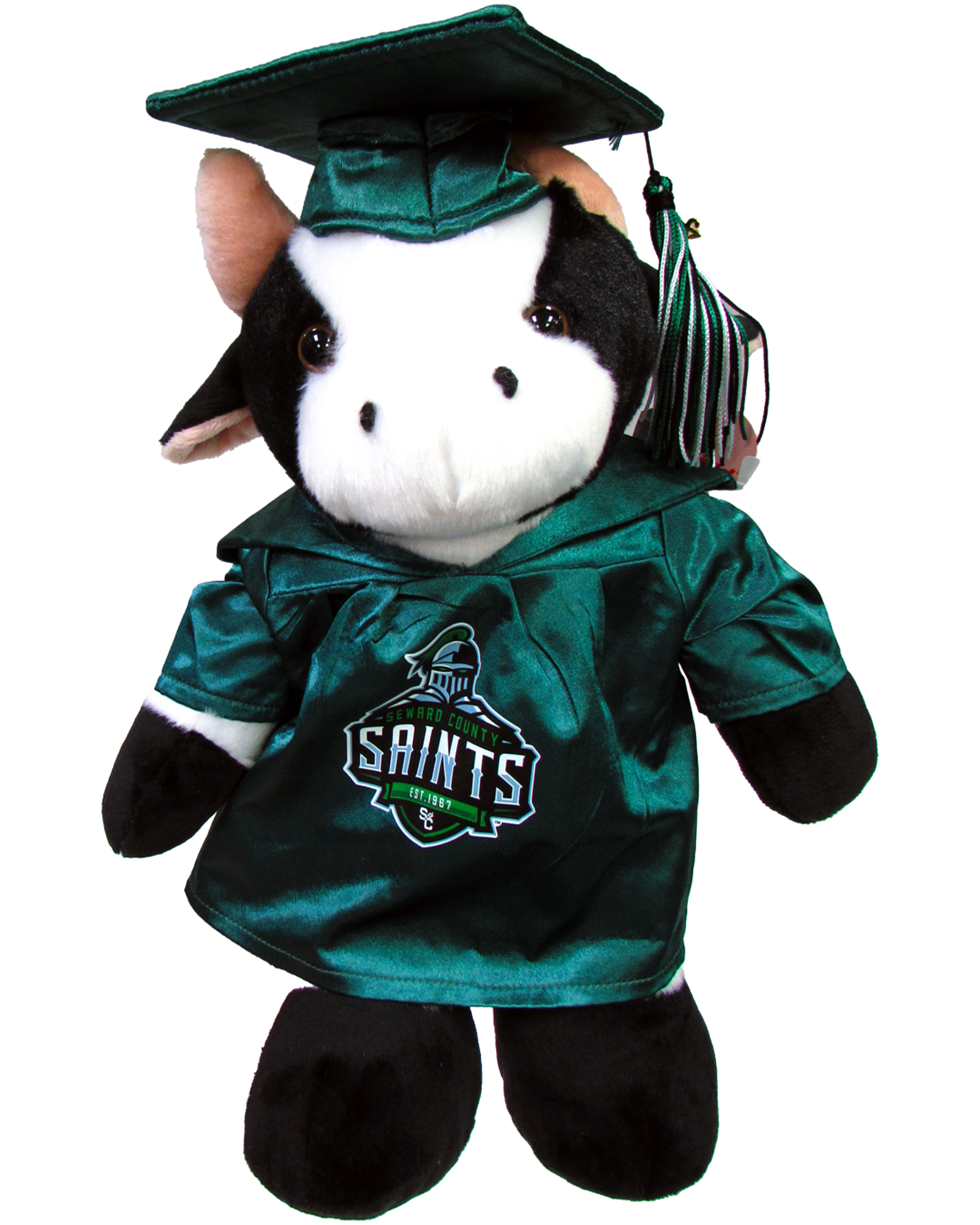 Product image 1 of 2 for Graduation Cow Green Cap & Gown 11"