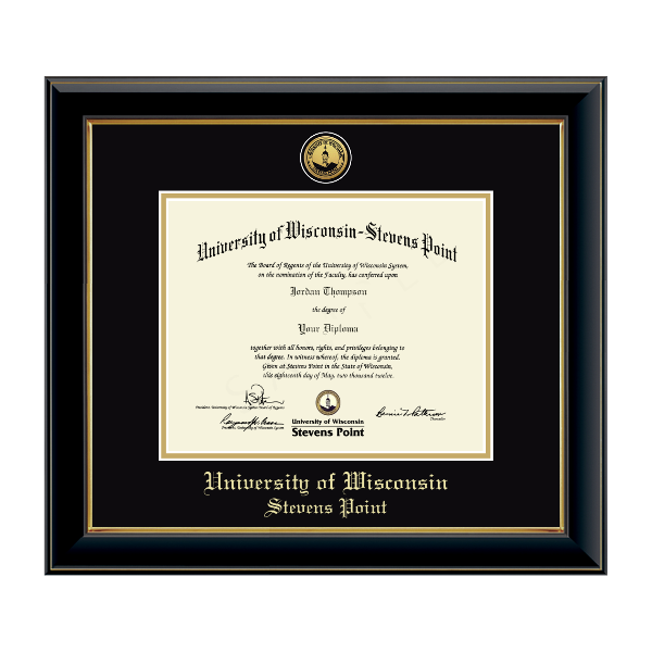 UWSP Gold Engraved Medallion Diploma Frame; $193.00