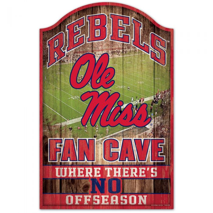 image of: Ole Miss Fan Cave Wood Sign 11x17