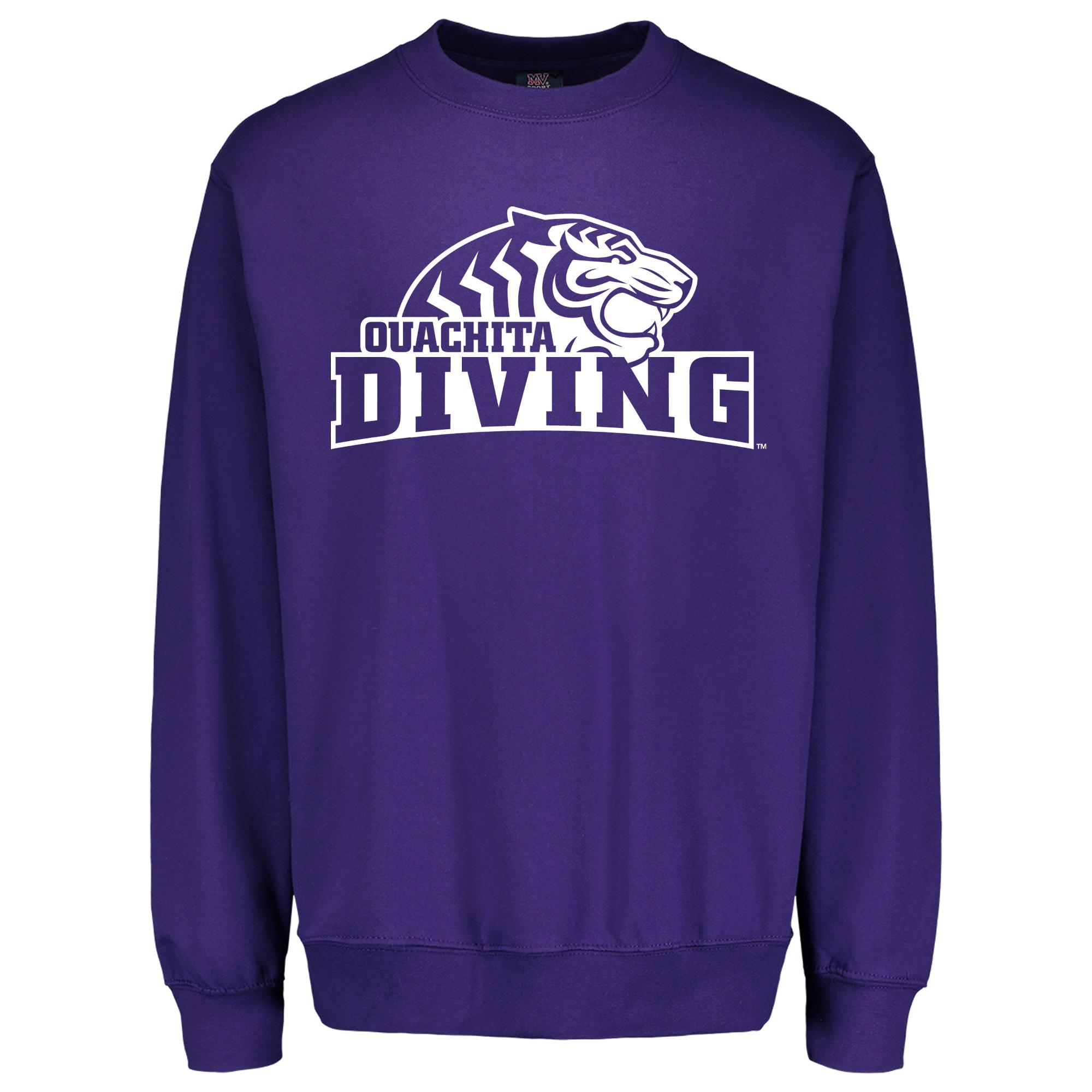 image of: Ouachita Baptist University Diving Fundamental Fleece Crew, Athletic Purple