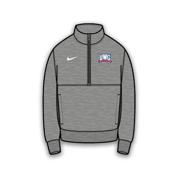 ATHLETICS LOGO NIKE CLUB FLEECE HALF ZIP TOP; $89.99