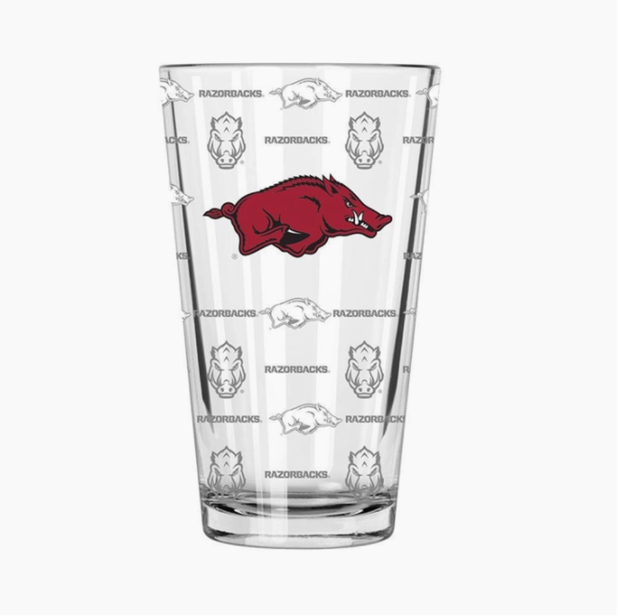 image of: Arkansas Razorbacks Sandblasted Running Hog Pint Glass - 16oz