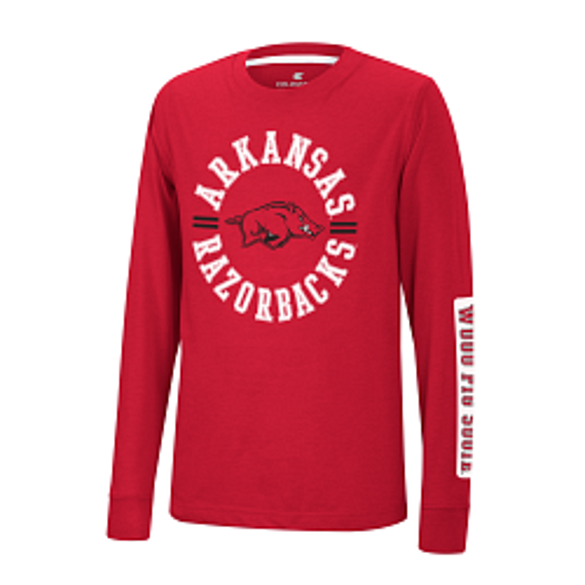 image of: Arkansas Razorbacks Youth Trolley Long Sleeve Tee - Cardinal
