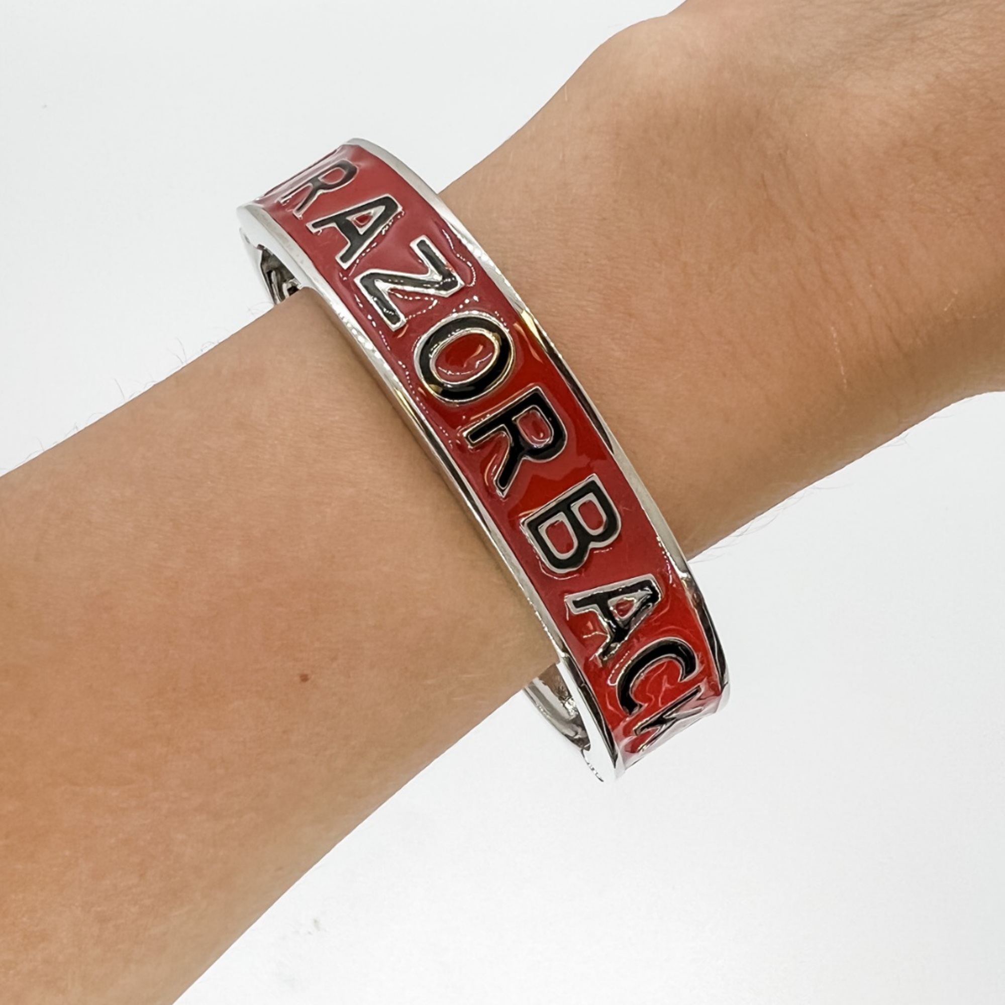 image of: Arkansas Razorbacks Emerson Street Team Bangle Bracelet - Silver Plated