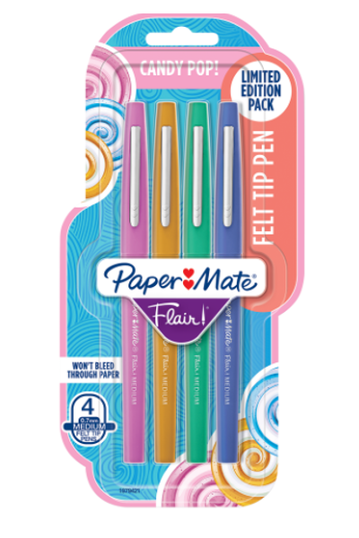 Paper Mate Flair Felt Tip Pen, 4 Pack; $12.98