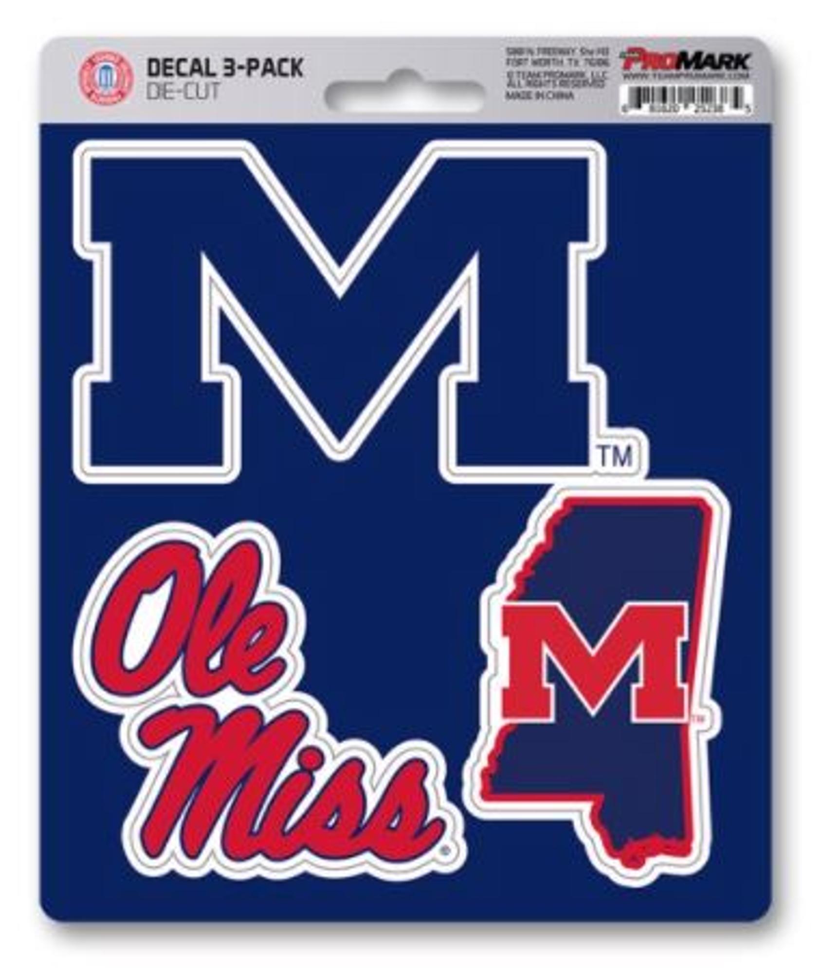 image of: Ole Miss Decals 3-Pack