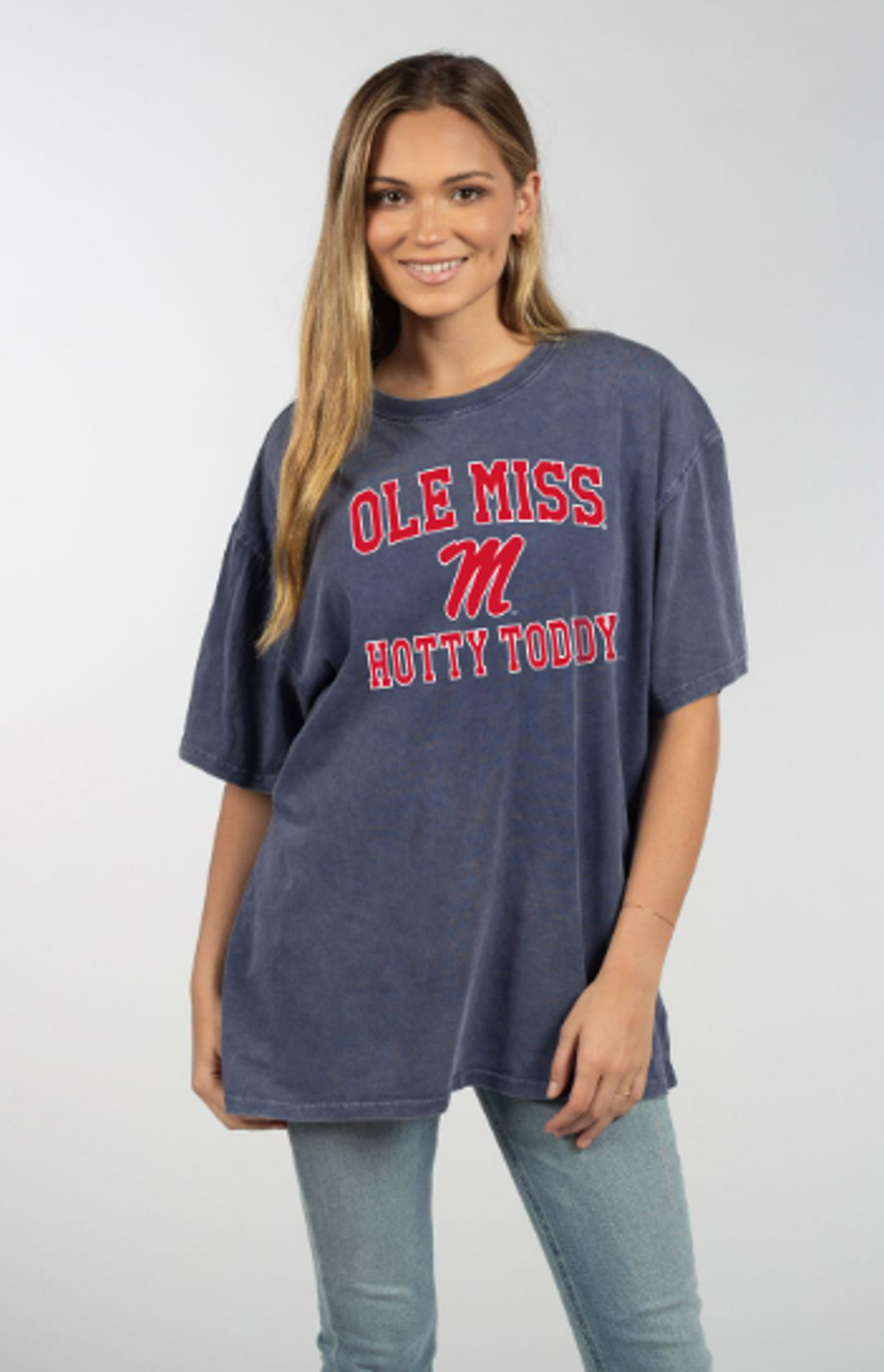 image of: Ole Miss Throwback Oversized Band Tee Navy L/XL
