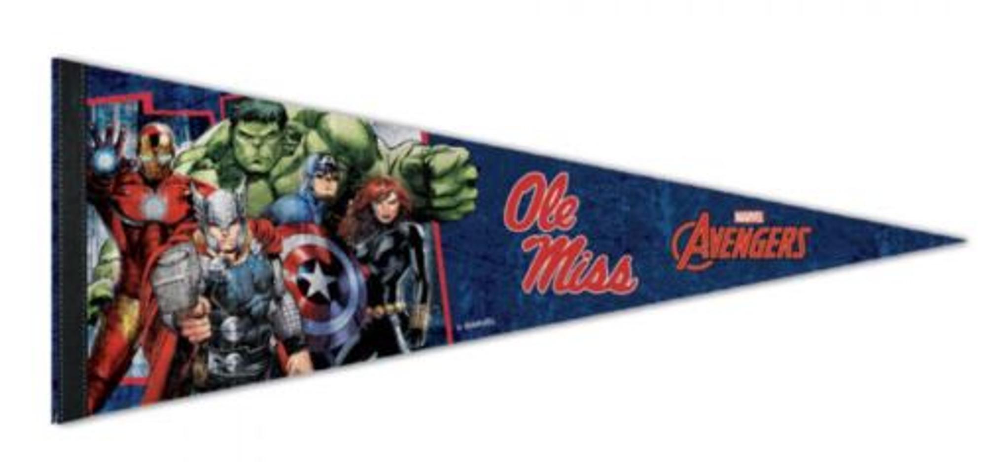 image of: Ole Miss Marvel Avengers Premium Pennant 12x30