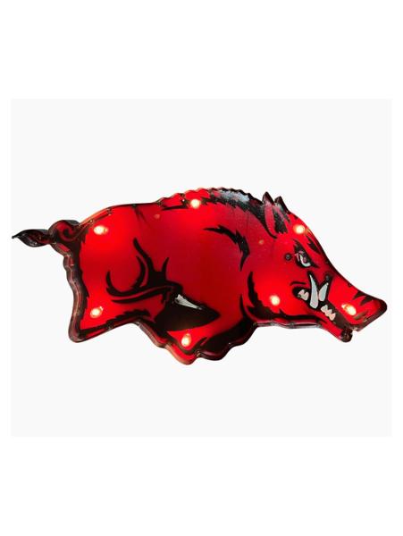Arkansas Razorbacks Recycled Metal Illuminated Running Hog Wall Decor; $220.00