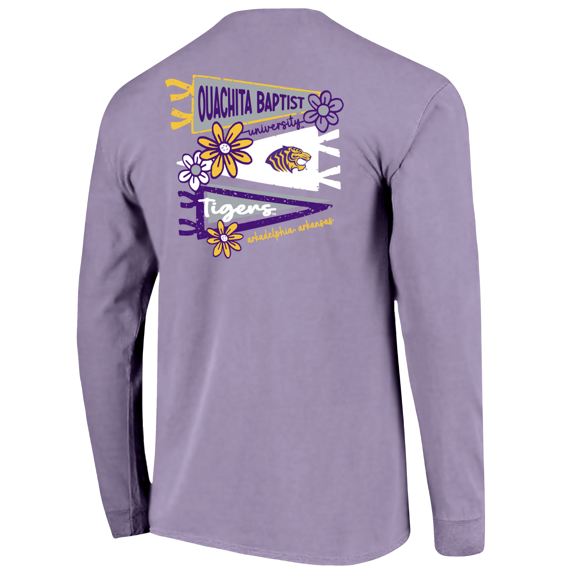image of: Ouachita Tigers Flower Pennants Long Sleeve Tee