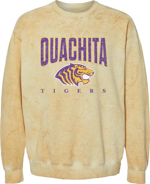 Ouachita Tigers Colorblast Pigment Dyed Crewneck; $67.95