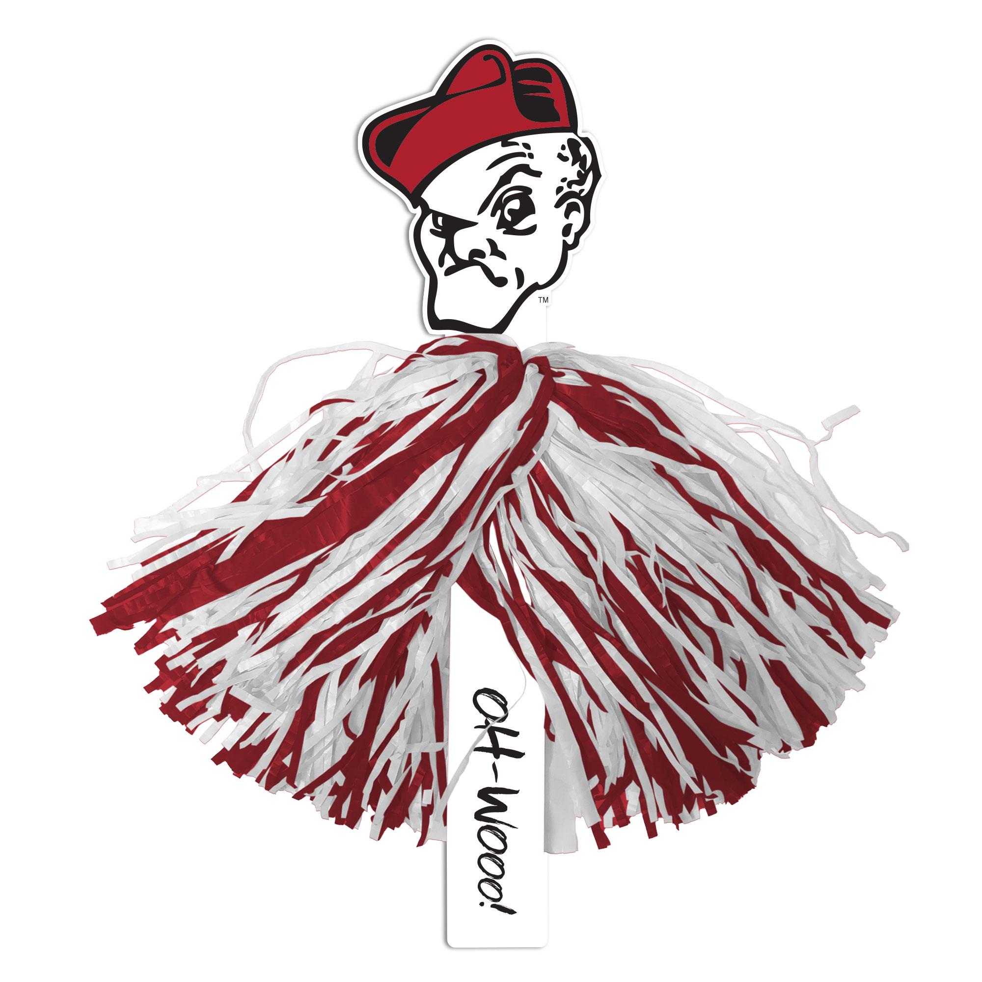Product image 1 of 1 for OWU Bishop Mascot Rally Pom Red/White