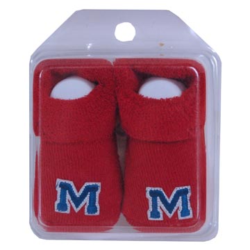 image of: Ole Miss M Infant Booties Red