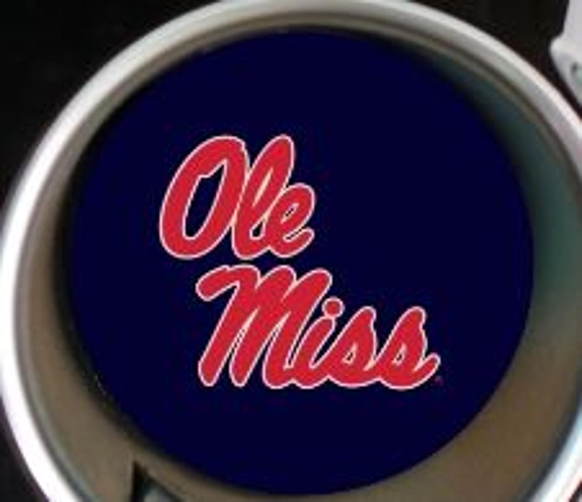 image of: Ole Miss Script Car Coaster Navy