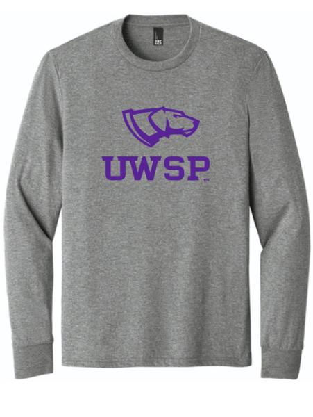 UWSP Perfect Tri-Blend Long Sleeve Tee, Gray Frost; $33.98