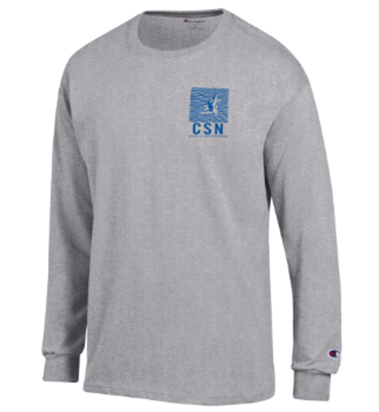 CSN LS TEE MASCOT LINES OXFORD GREY; $32.99