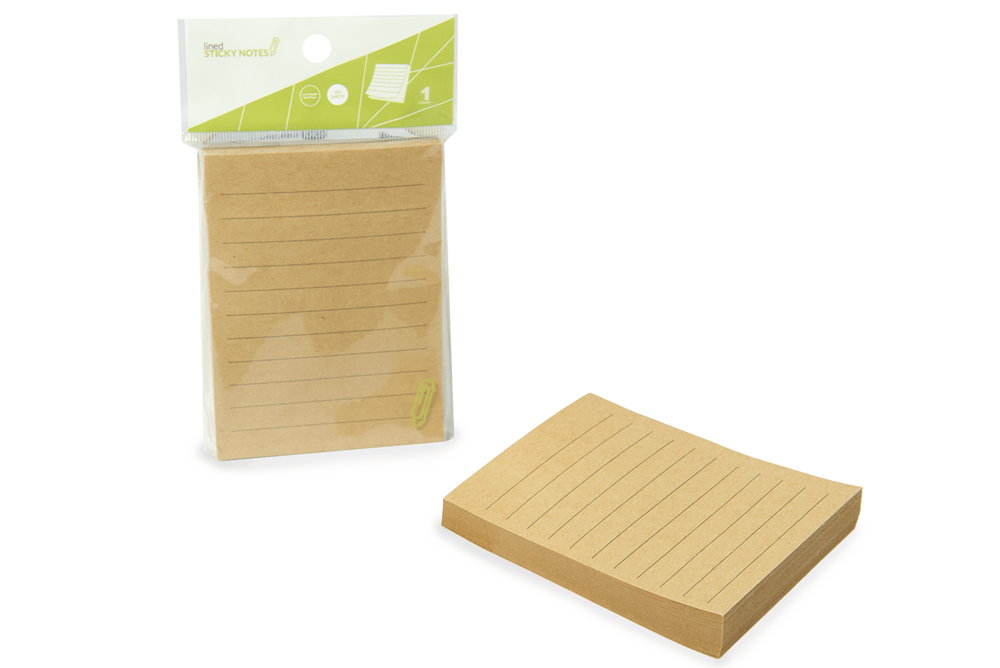 image of: Eco Kraft Paper Sticky Notes 3in x 4in