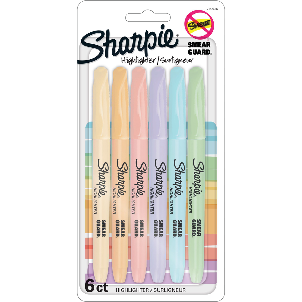 Sharpie Pocket Pastel Highlighter - Asst Chisel 6Pk BP; $8.99