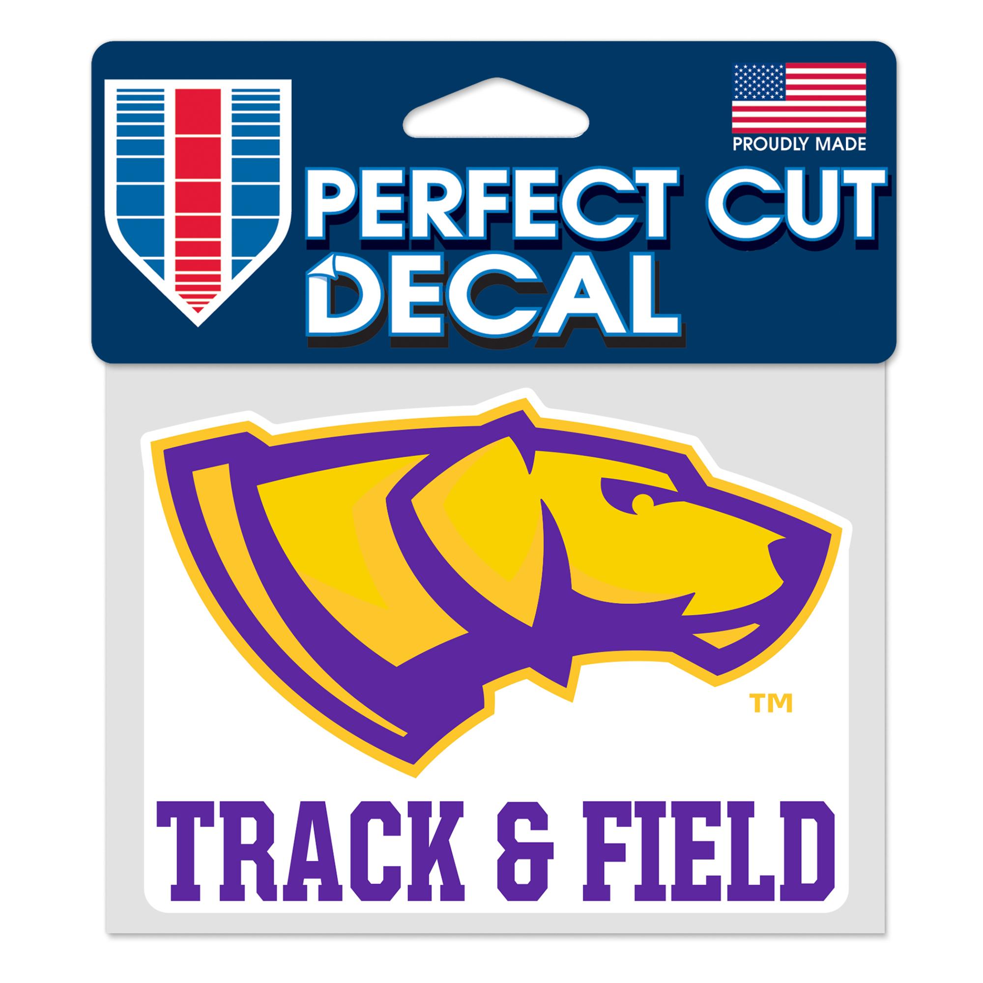 Product image 1 of 1 for UWSP Pointers 5in x3.5in Decal, Track & Field