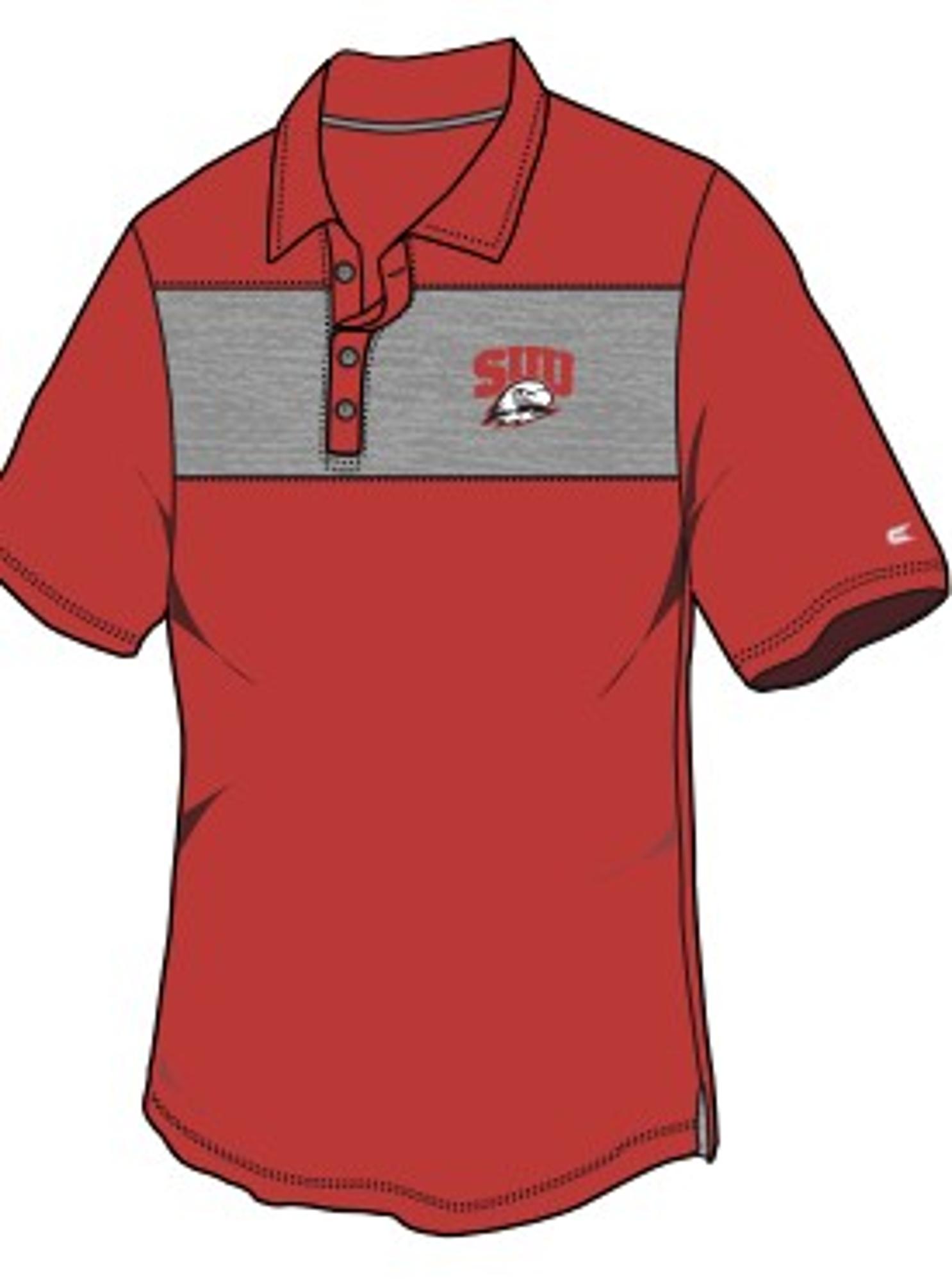 Product image 1 of 1 for COLOSSEUM RED/GRAY POLO THOR LEFT CHEST