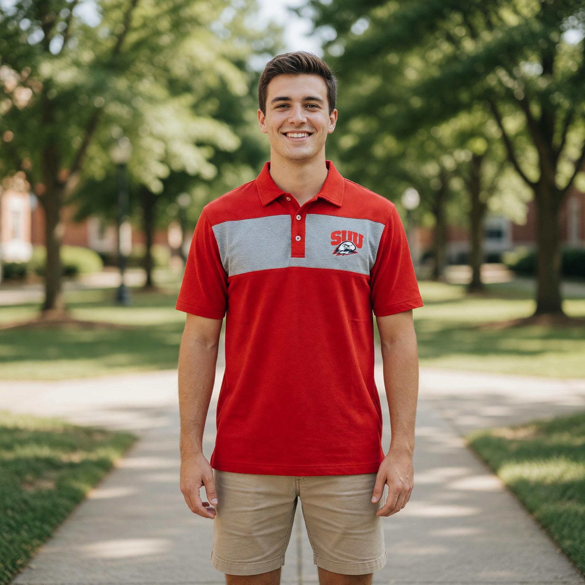 Product image 1 of 2 for COLOSSEUM RED/GRAY POLO THOR LEFT CHEST