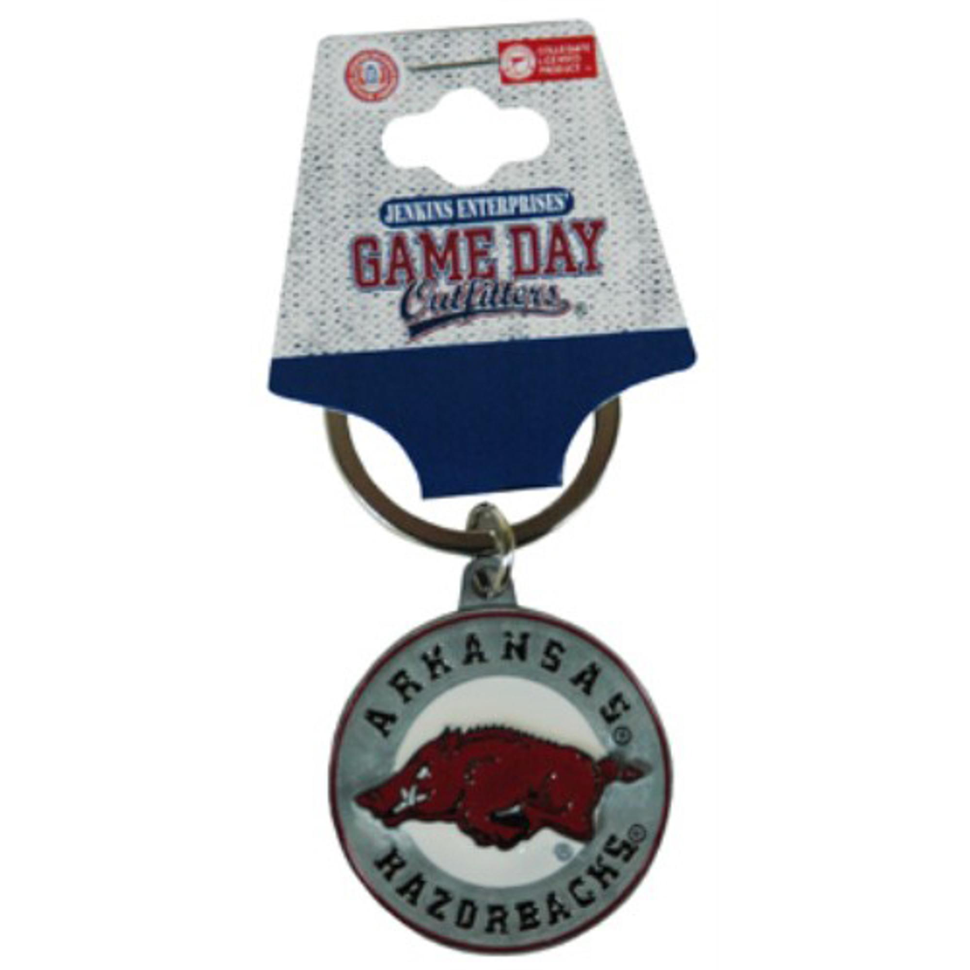 image of: Arkansas Razorbacks Keychain Metal Bullseye