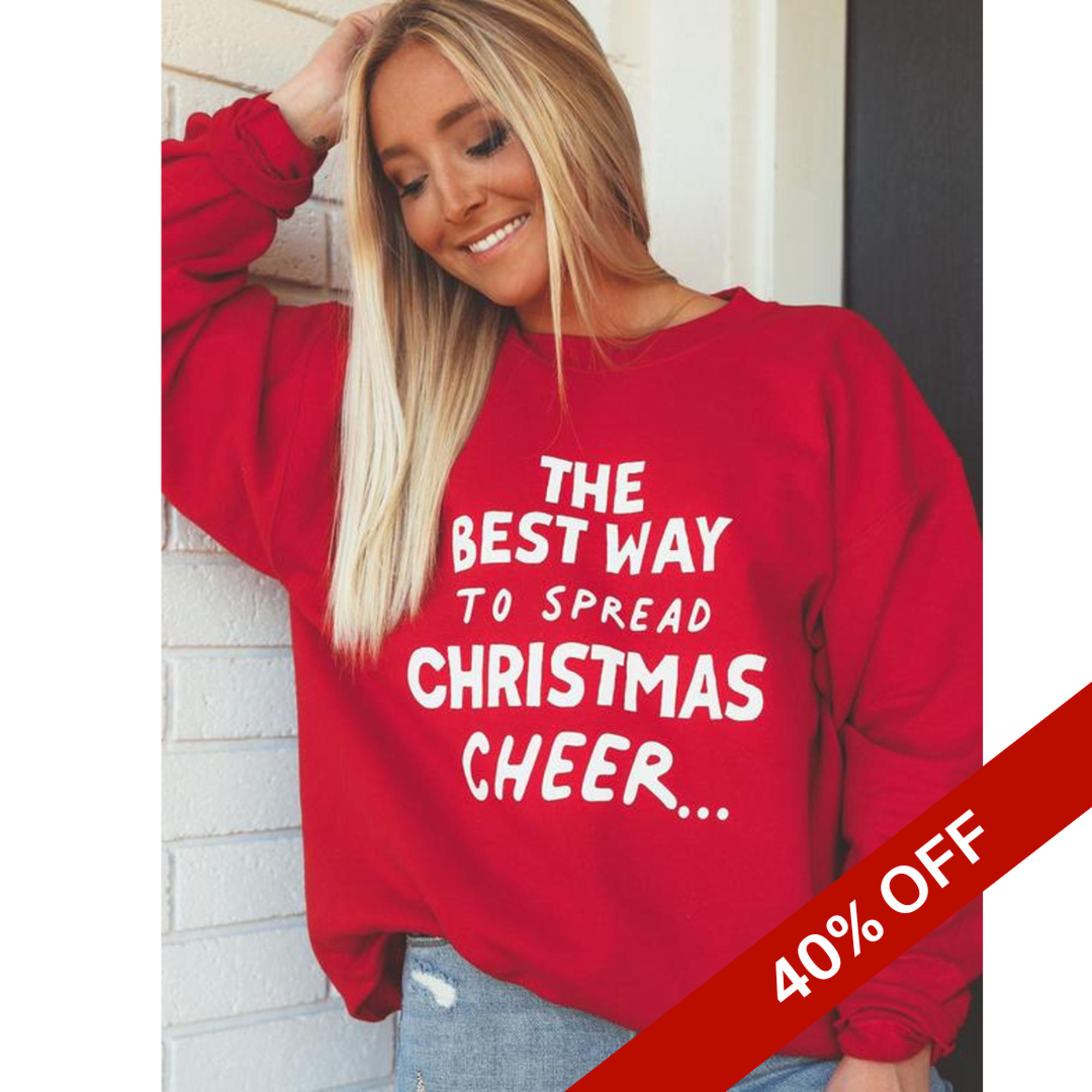 image of: zz MD-"The Best Way to Spread Christmas Cheer..." Women's Crew
