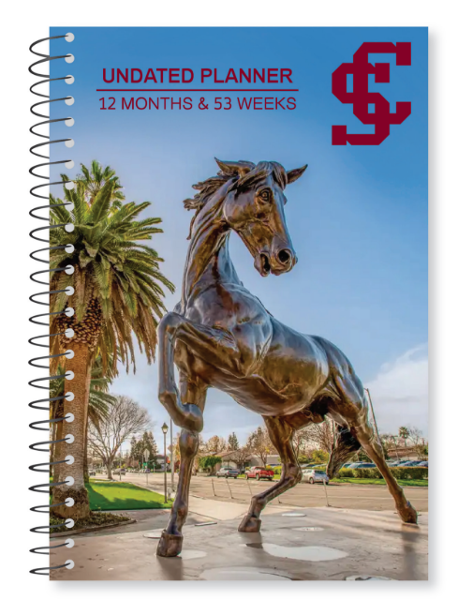 Santa Clara Broncos 8in x 5.5in Undated Academic Planner; $11.98