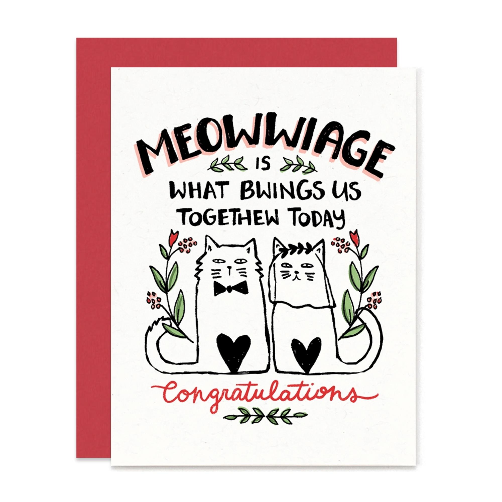 Product image 1 of 1 for Meowwiage Wedding Card | 4.25 x 5.5" (A2)"