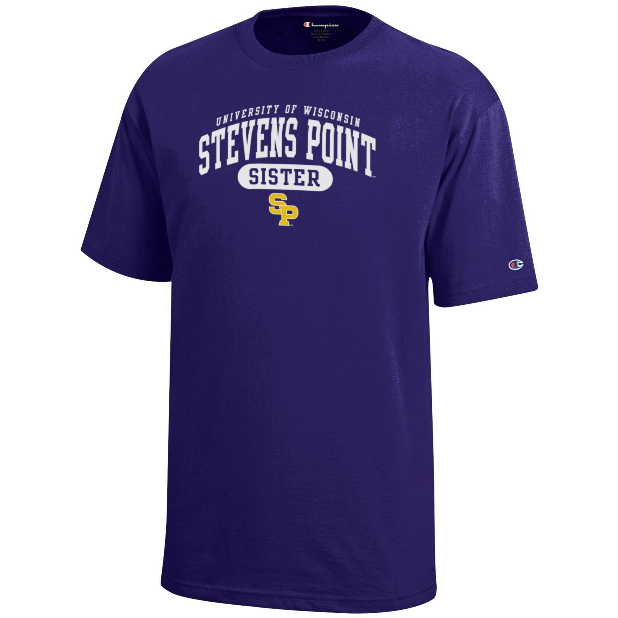 Product image 1 of 1 for UWSP Sister Champion Youth T-Shirt, Purple