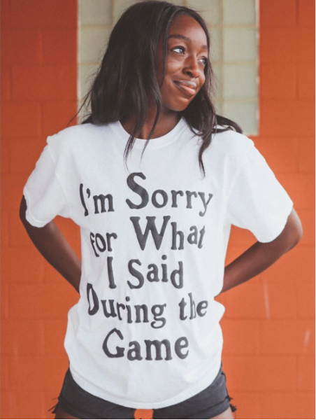 Charlie Southern "I'm Sorry For What I Said During The Game" Short Sleeve Tee - White; $36.00