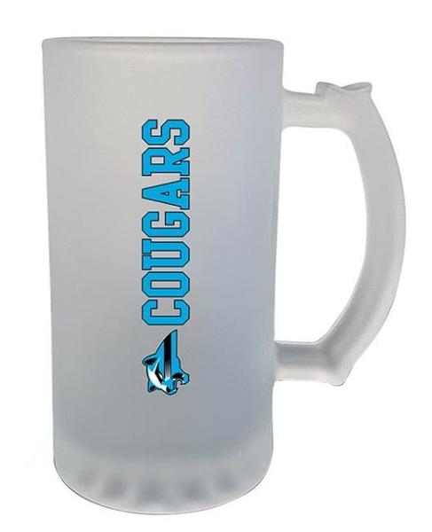 Frosted Cougar Glass Mug w/Handle; $15.95