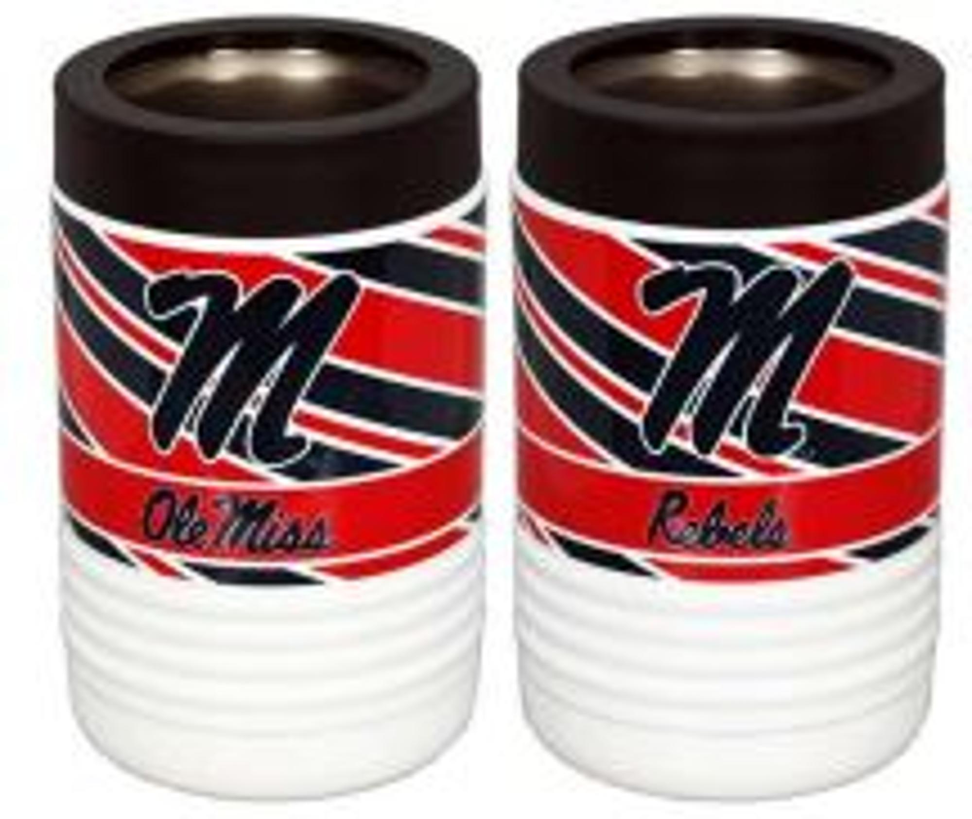 image of: Ole MIss Insulated Metal Can Koolie Stripes