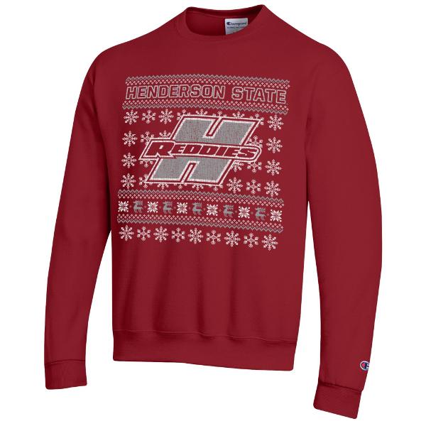Henderson State Reddies Christmas Powerblend Fleece Crew; $44.99