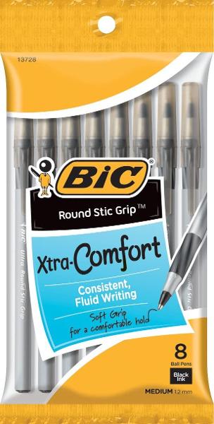 Ultra Round Stic Grip 8 Pack Pens; $2.99
