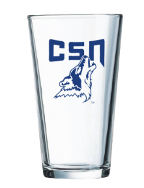 CSN 16 OZ PINT GLASS COYOTE HEAD; $11.99