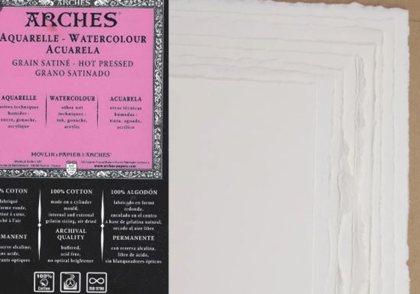 PAPER - Arches Aquarelle 140lb HOT PRESS 22x30 Watercolor Sheets; $10.59