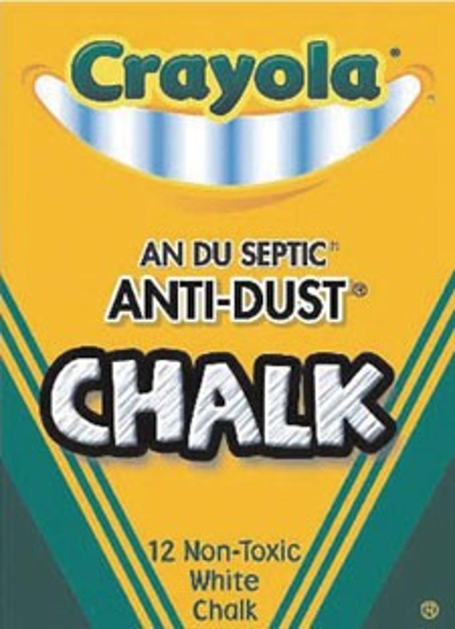 image of: CRAYOLA WHITE CHALK 12 STICKS B&S